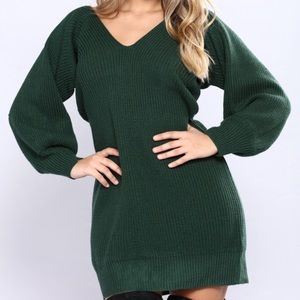 Size S-Hunter Green Sweater Dress